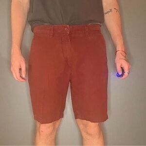 H&M Men's Rust Flat Front Shorts